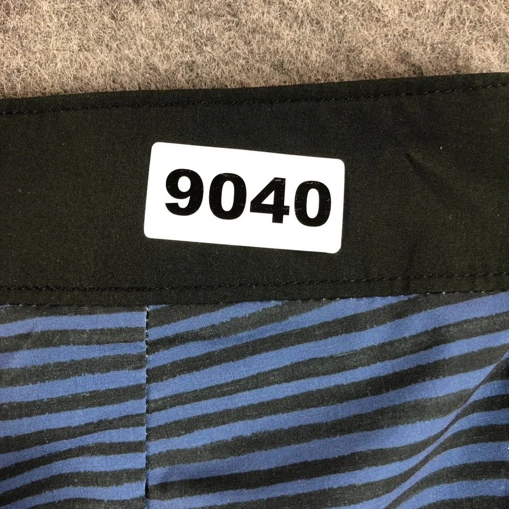 Outerknown Mens 31 Blue Stripe Recycled Polyester Board Shorts Swim Beach